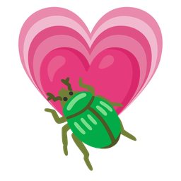 growing heart and beetle