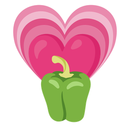 growing heart and bell pepper