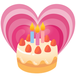 growing heart and birthday cake