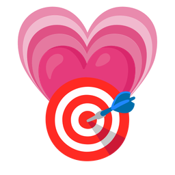 growing heart and bow and arrow