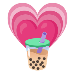 growing heart and bubble tea