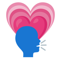 growing heart and bust in silhouette