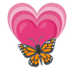 growing heart and butterfly