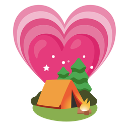 growing heart and camping