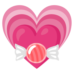 growing heart and candy