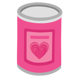 growing heart and canned food