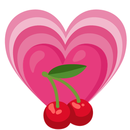 growing heart and cherries