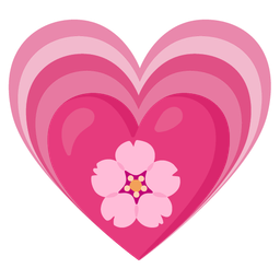 growing heart and cherry blossom