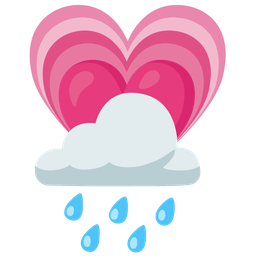 growing heart and cloud with rain