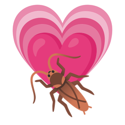 growing heart and cockroach