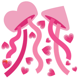 growing heart and confetti ball