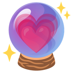 growing heart and crystal ball