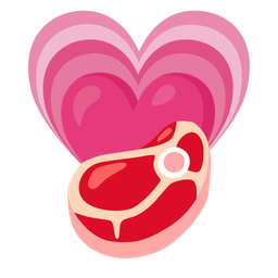 growing heart and cut of meat