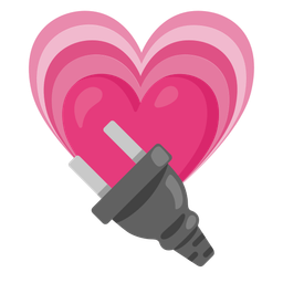 growing heart and electric plug