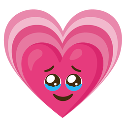 growing heart and face holding back tears