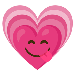 Growing heart and Face savoring food