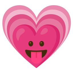 Growing heart and Face with tongue