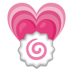 growing heart and fish cake with swirl