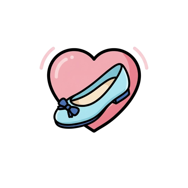 Growing heart and Flat shoe