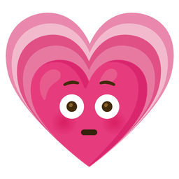 growing heart and flushed face