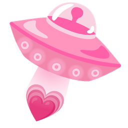 growing heart and flying saucer