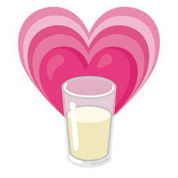 growing heart and glass of milk