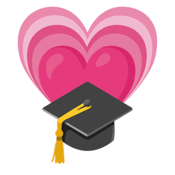 growing heart and graduation cap