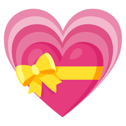 growing heart and heart with ribbon