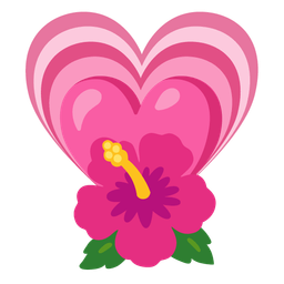 growing heart and hibiscus