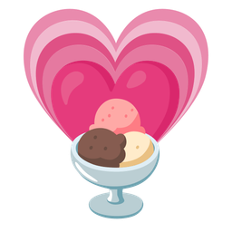 growing heart and ice cream