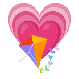 growing heart and kite
