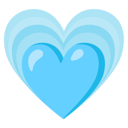 growing heart and light blue heart