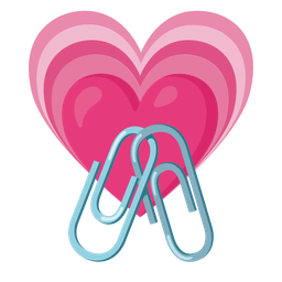 growing heart and linked paperclips