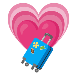 growing heart and luggage