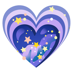 growing heart and milky way