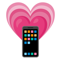 growing heart and mobile phone