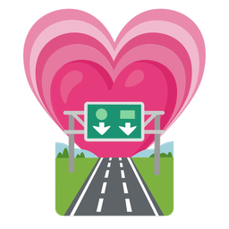 growing heart and motorway