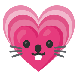 growing heart and mouse face