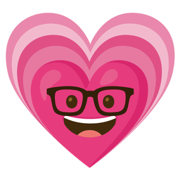 growing heart and nerd face