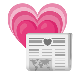 growing heart and newspaper