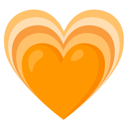 growing heart and orange heart