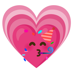 growing heart and partying face