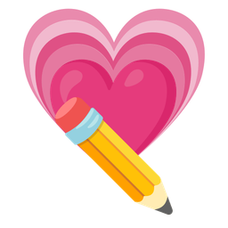 growing heart and pencil