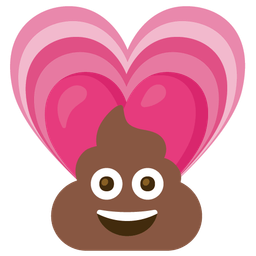 growing heart and pile of poo