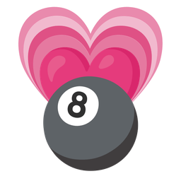 growing heart and pool 8 ball
