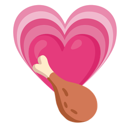 growing heart and poultry leg