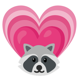 growing heart and raccoon
