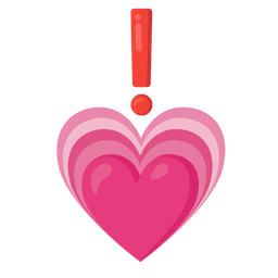 Growing heart and Red exclamation mark