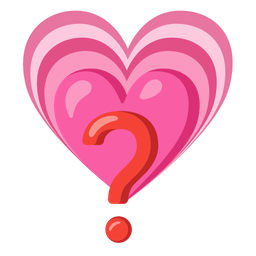 Growing heart and Red question mark