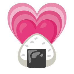 growing heart and rice ball